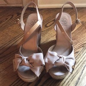 Tan Tory Burch Wedges